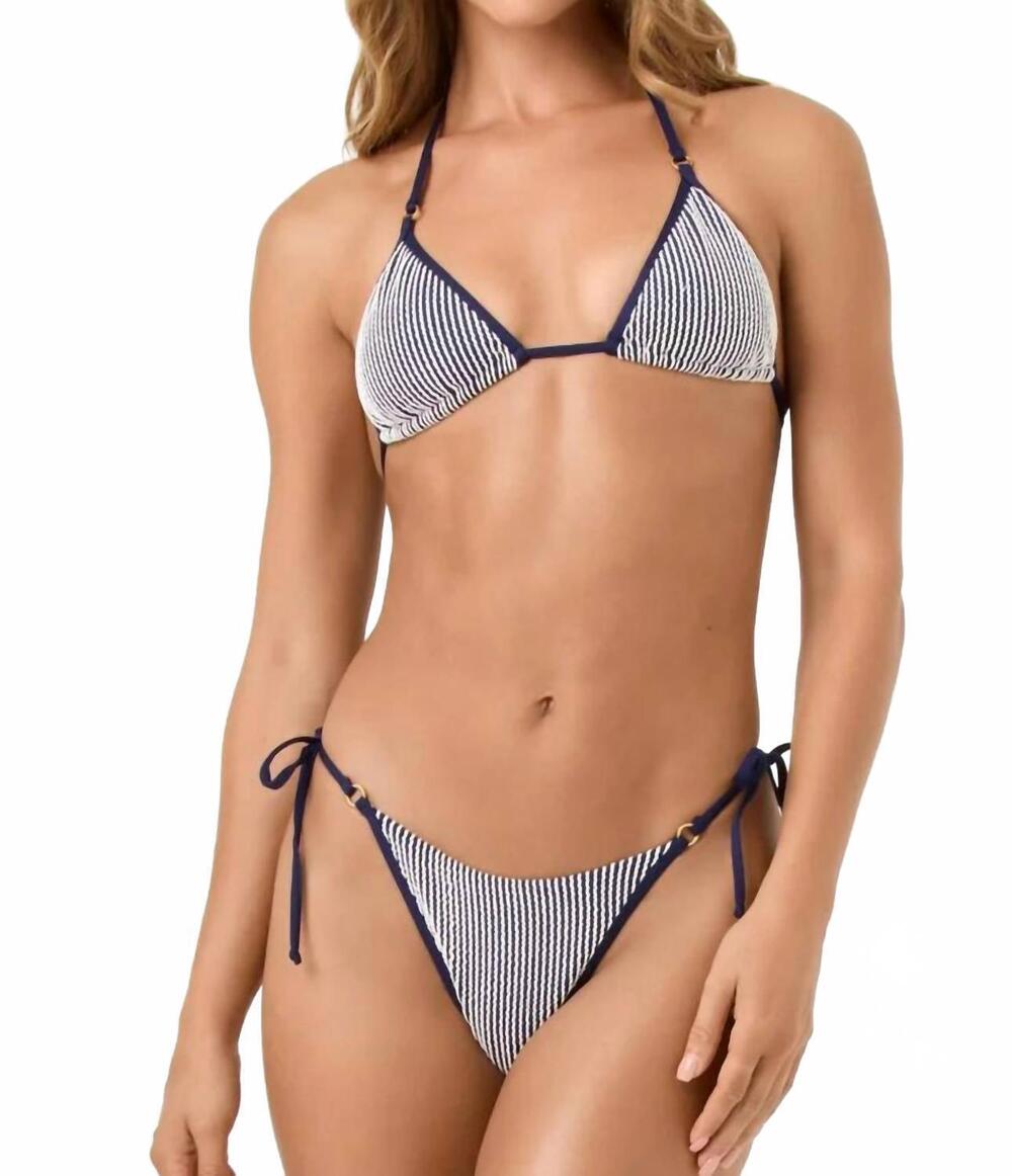 NEW L*SPACE banning string bikini bottom in midnight blue